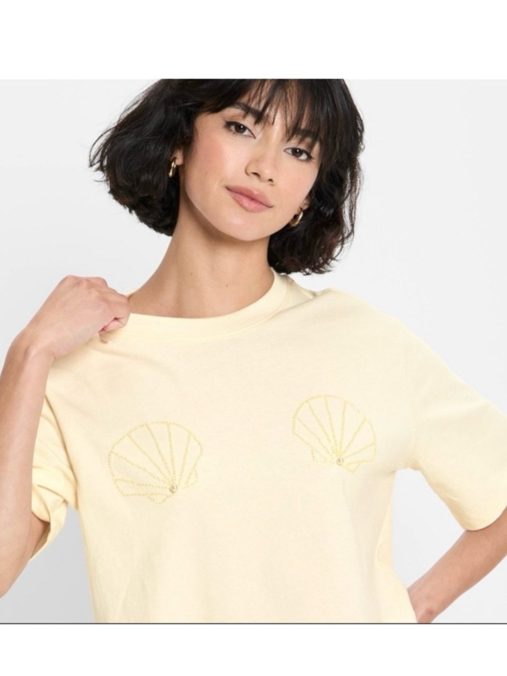 Seashell Beaded T-Shirt from Future Collective - NWOT - Picture 2 of 3